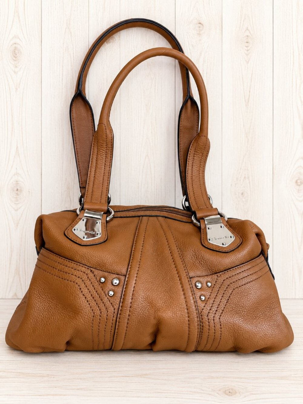 Tignanello Y2K Boho Glam Cognac Slouchy Shoulder Bag